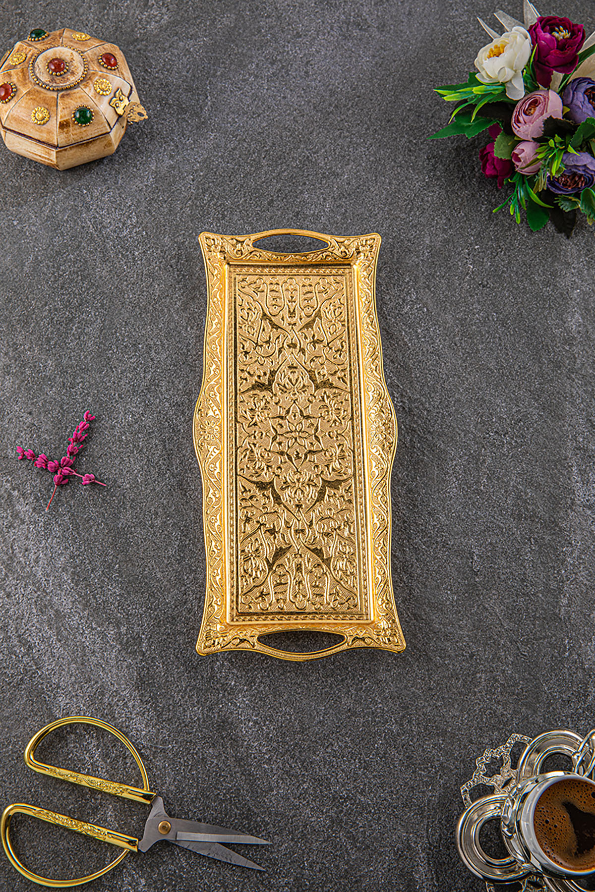Otantik Mini Dikdörtgen Tepsi (13X30 cm)