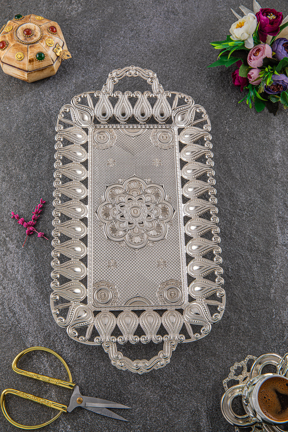 ECEM DİKDÖRTGEN TEPSİ (22X43)