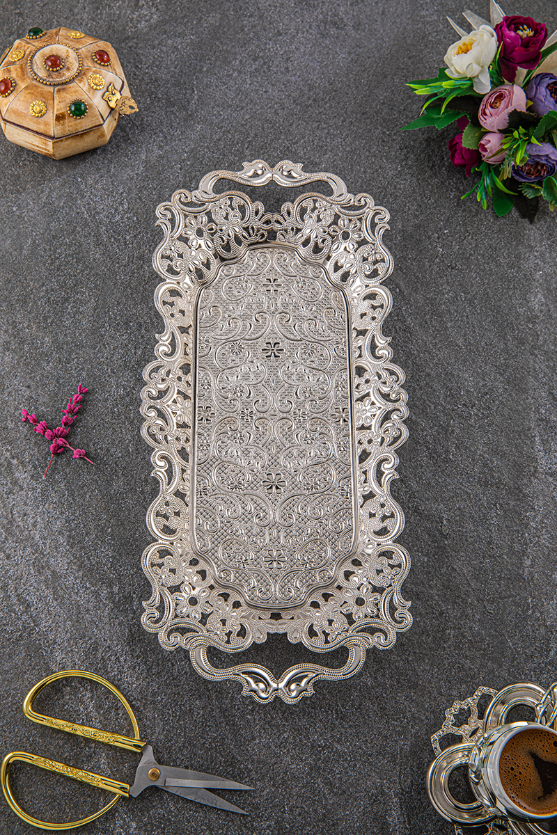 2 KİŞİLİK MOTİF DİKDÖRTGEN TEPSİ (19cmX42cm)