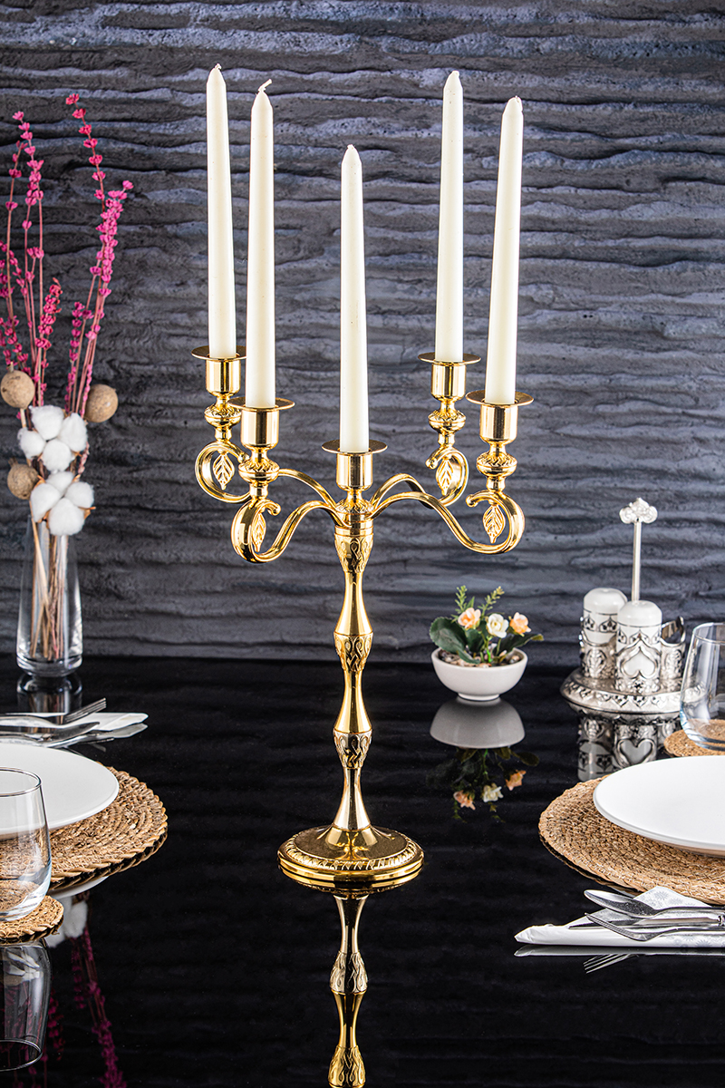 VELA DEKORATİF 5 Lİ ŞAMDAN H:39,5 CM