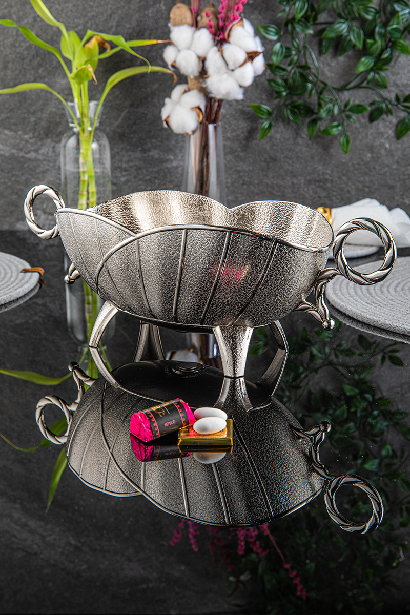 Truva Ayaklı Gondol Şekerlik, Çikolatalık Nikel